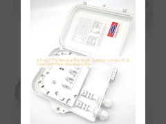 8 พอร์ต FTTH Terminal Box ทางเดินกลางแจ้งสีขาว PC 8 กล่องกระจายไฟเบอร์ออปติกหลัก