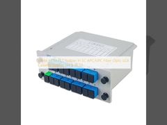 ตัวแยก PLC FTTH สีขาวใน SC APC / UPC ไฟเบอร์ออปติก LGX Cassette Splitter 1x4 8 16 32