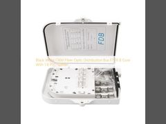 กล่องกระจายไฟเบอร์ออปติก OEM สีขาวดำ FTTX 8 Core พร้อมตัวแยก PLC 1 8
