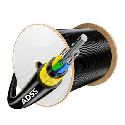 ซื้อ G652D Fiber Optic Overhead Cable 12 24 48 96 Core ADSS Self Supporting Aerial Cable การผลิตออนไลน์