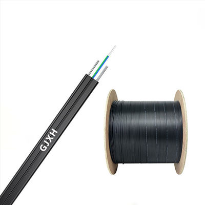 ซื้อ Black Flat Drop Fiber Optic Cable HXCOWO GJXH G657A FTTH Flat Drop Fiber Cable การผลิตออนไลน์