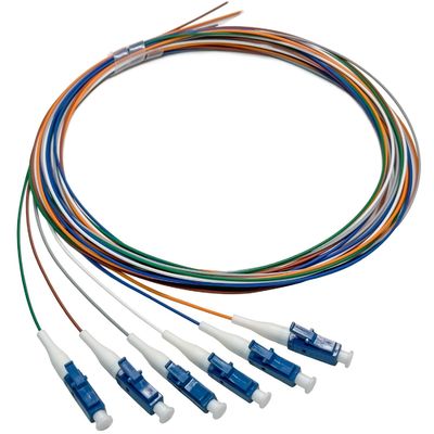 ซื้อ FTTN HXCOWO 6 Bundle Distribution Fiber Optic Pigtail LC/UPC SM 9/125 Fanout 0.9mm Optical Fiber Pigtail การผลิตออนไลน์