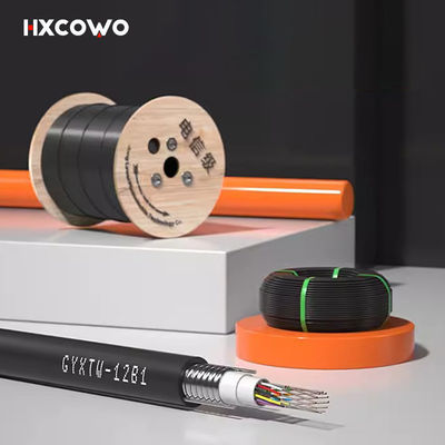ซื้อ High Speed HXCOWO Aerial Single Mode GYXTW Outdoor 12Core G652D Tube HDPE Jacket Armoured Fiber Optical Cable การผลิตออนไลน์