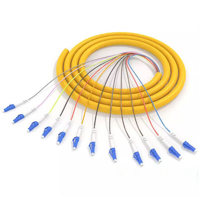 ซื้อ Telecom Grade HXCOWO 12 Core Bundle LC Fiber Pigtails For 10G Gigabit Optical Network การผลิตออนไลน์