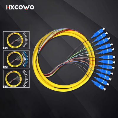 ซื้อ HXCOWO FTTN Fiber Pigtails 12 Cores SC LC Pigtail ST FC UPC/APC MM 50/125 62.5/125 การผลิตออนไลน์