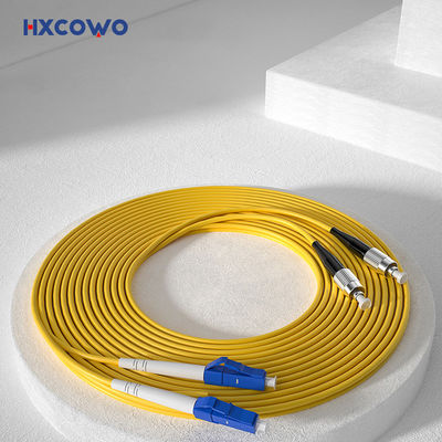 ซื้อ แพทช์สายเคเบิลไฟเบอร์หุ้มเกราะ HXCOWO OM4 LC UPC ถึง FC Duplex Multimode สายเคเบิลไฟเบอร์ออปติก การผลิตออนไลน์