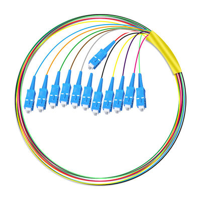 ซื้อ HXCOWO 12 Core SC Bundle Tail Single Mode Telecom Grade Head And Tail Fiber Optic Pigtail การผลิตออนไลน์