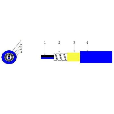 ซื้อ Duplex LSZH Indoor Outdoor Armored Fiber 2 Core 3.0mm Steel Armored Fiber Optic Cable การผลิตออนไลน์