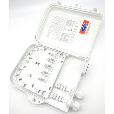 ซื้อ 8 Ports FTTH Terminal Box White Outdoor Corridor PC 8 Core Optic Fiber Distribution Box การผลิตออนไลน์