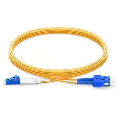 ซื้อ 3m LC UPC To SC UPC Duplex 2.0mm Yellow Fiber Optic Patch Cord Single Mode For FTTX การผลิตออนไลน์