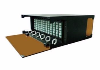 ซื้อ MTP MPO Chassis 4U Fiber Patch Panel MPO Fiber Cassette Black การผลิตออนไลน์