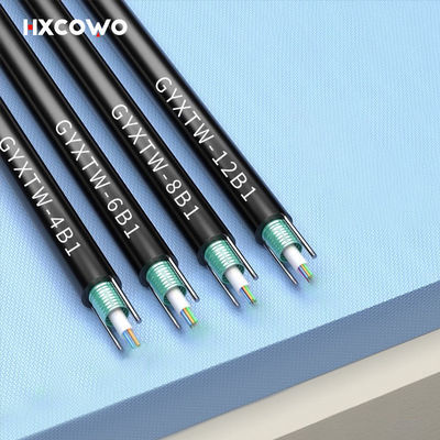 12 คอร์ G657A G652D GYXTW สายไฟฟ้าอากาศภายนอก สายเหล็ก FTTH สายไฟฟ้าออปติก