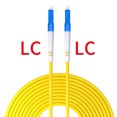 สายพับไฟเบอร์ออปติก LC UPC/LC UPC 2.0mm PVC OFNR 9/125 สายพับไฟเบอร์ออปติกแบบเดียว